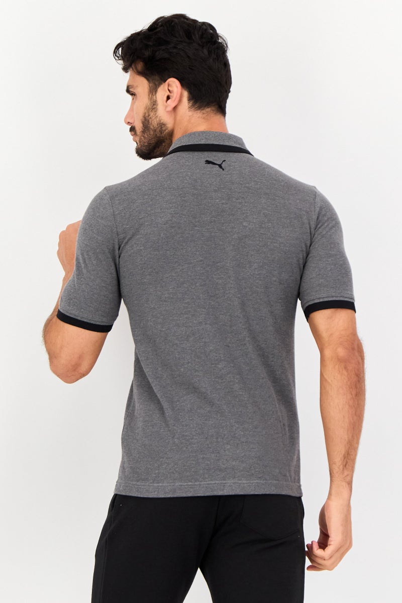 PUMA Men Sportswear  Fit Heather Short Sleeves Outdoor Polo Shirt, Heather Grey - Image 4